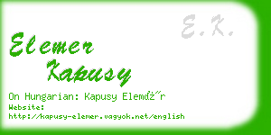 elemer kapusy business card